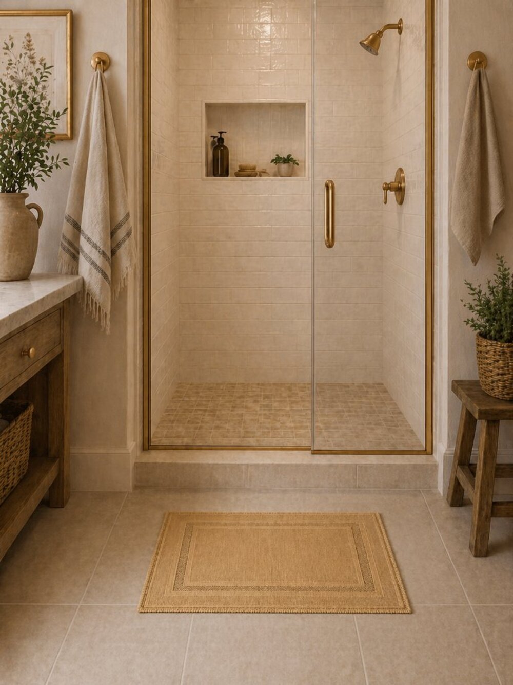 Restoration Hardware Woven Cotton Bath Mat/Rug